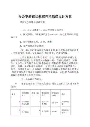 办公室鲜花盆栽花卉植物摆设计方案.docx