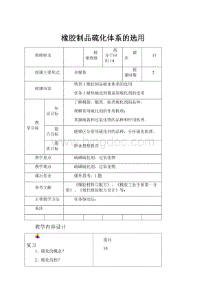 橡胶制品硫化体系的选用.docx