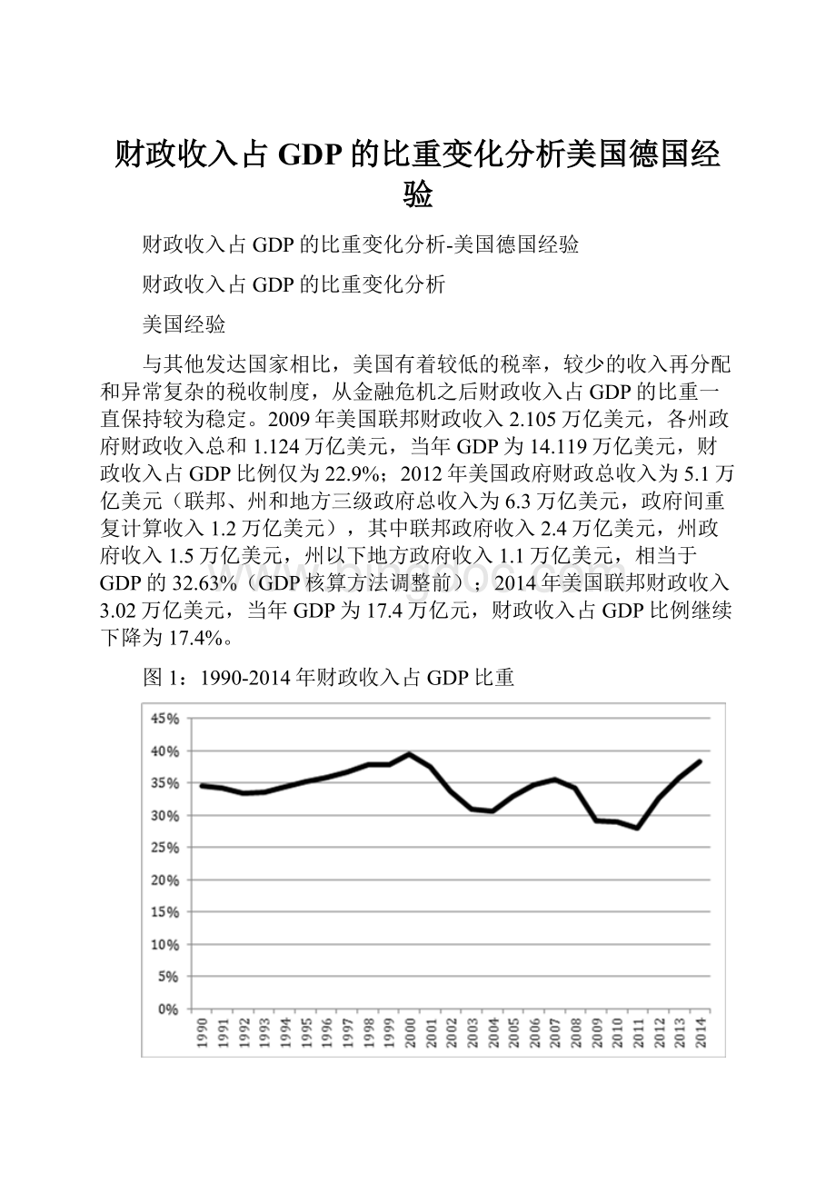 财政收入占GDP的比重变化分析美国德国经验.docx_第1页
