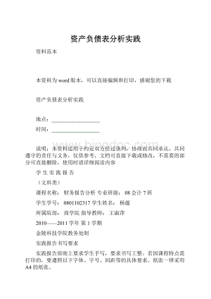 资产负债表分析实践.docx