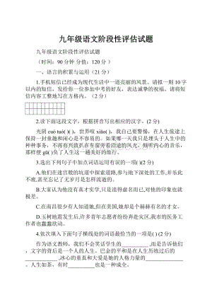 九年级语文阶段性评估试题.docx