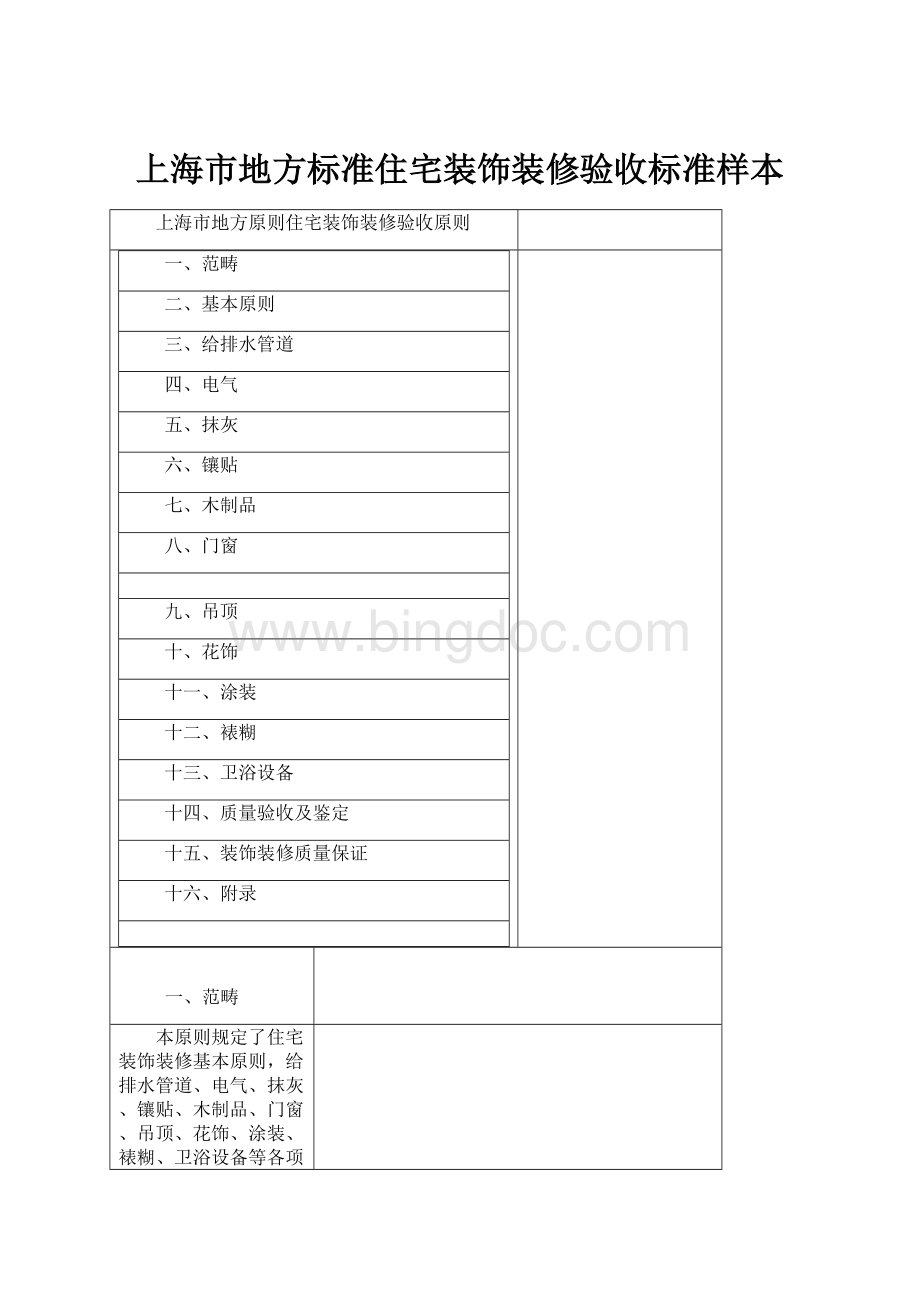 上海市地方标准住宅装饰装修验收标准样本.docx