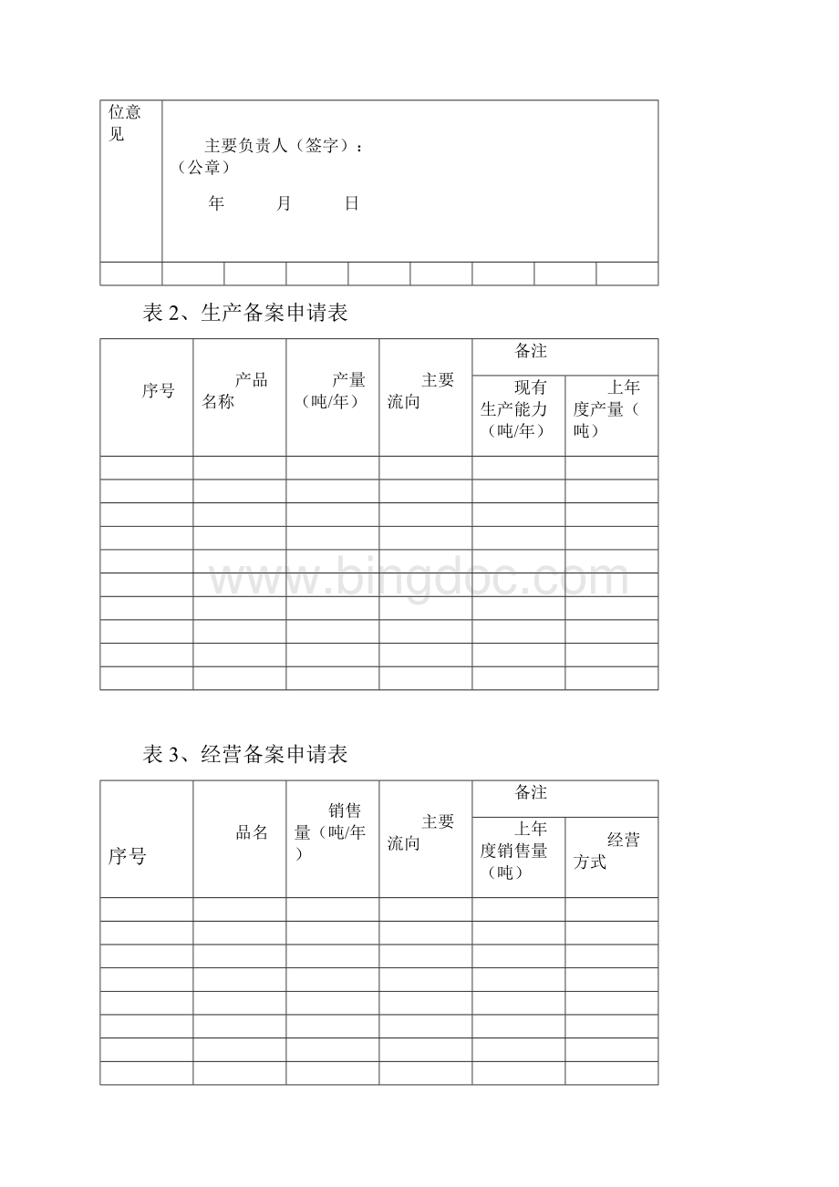 非药品类易制毒化学品第二类经营第三类生产备案申请表.docx_第3页