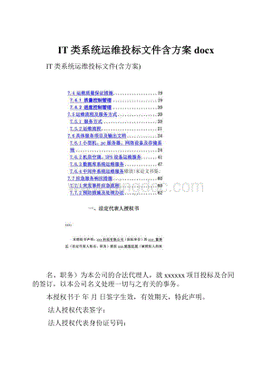 IT类系统运维投标文件含方案docx.docx