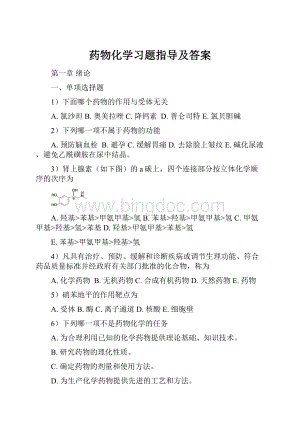 药物化学习题指导及答案.docx