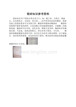 瓷砖知识参考资料.docx