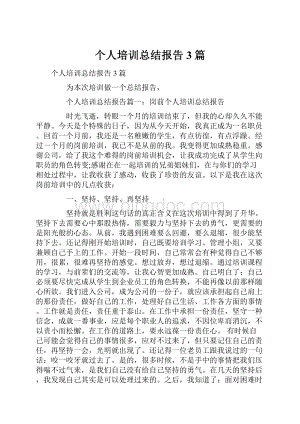 个人培训总结报告3篇.docx