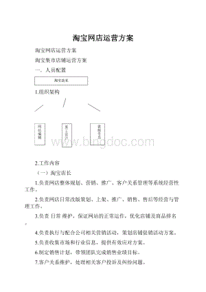 淘宝网店运营方案.docx