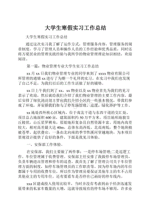 大学生寒假实习工作总结.docx