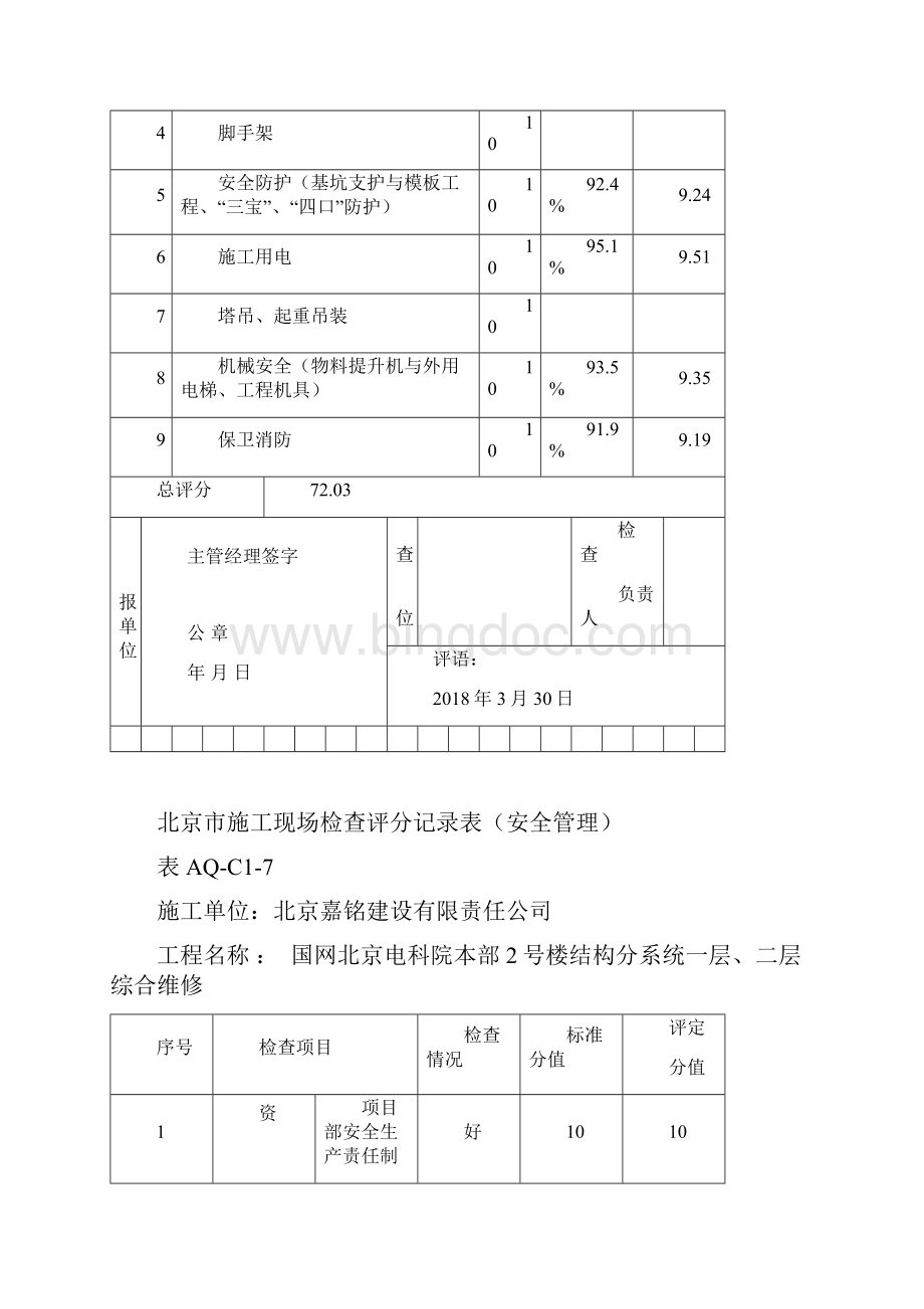 330北京市施工现场检查评分记录.docx_第2页