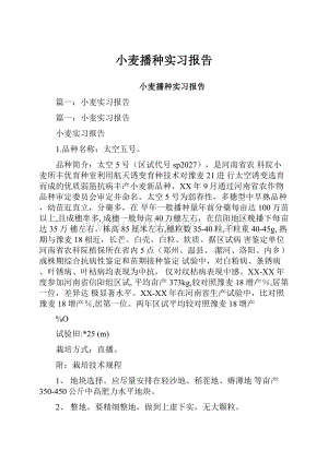 小麦播种实习报告.docx