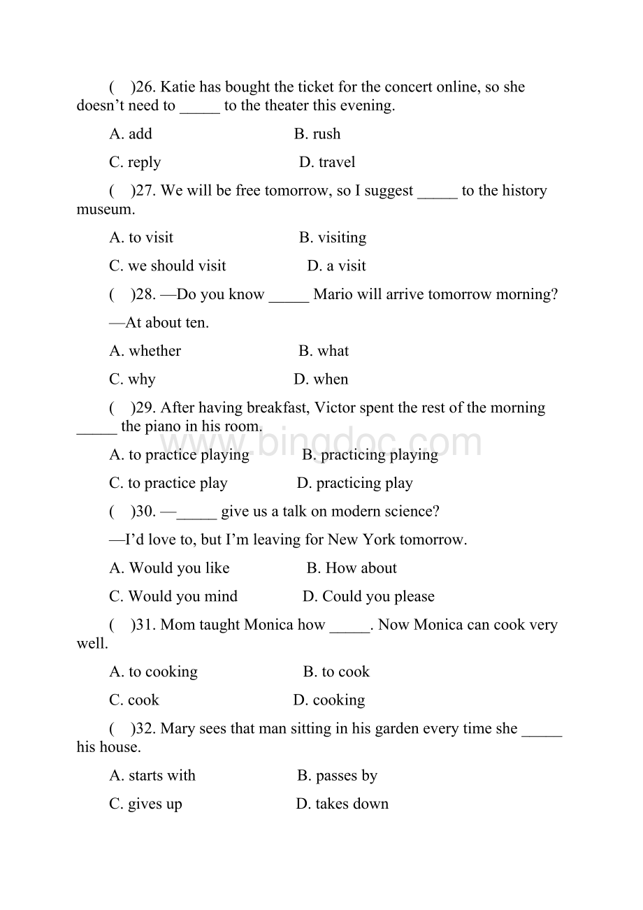 九年级新目标英语上册习题Unit 3 单元测试题 2.docx_第2页