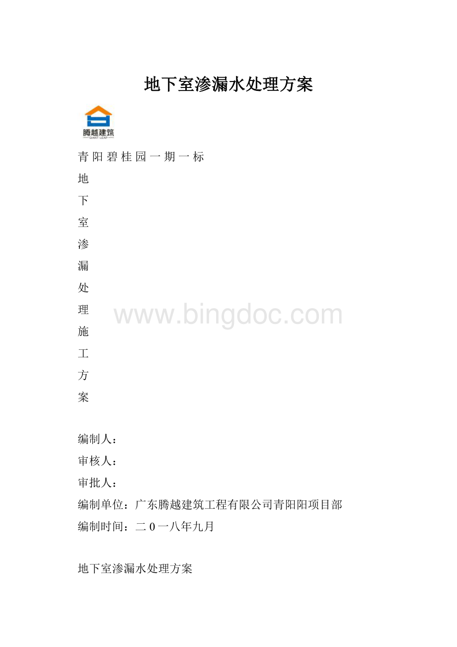 地下室渗漏水处理方案.docx_第1页