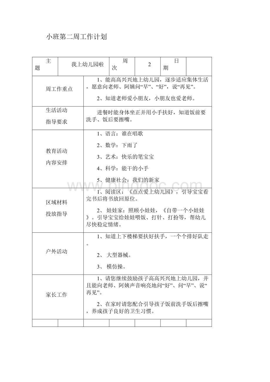 小班周工作计划总结上.docx_第2页