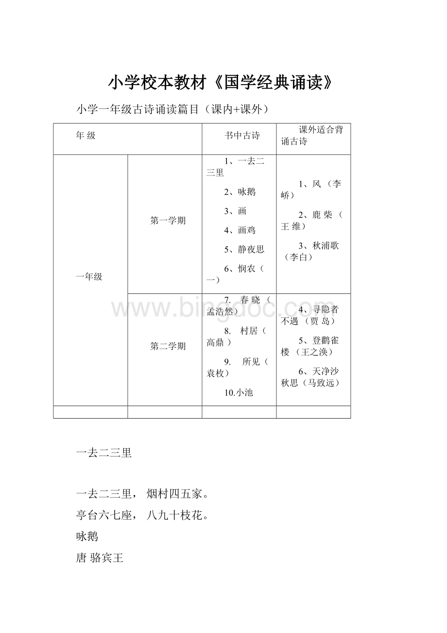 小学校本教材《国学经典诵读》.docx_第1页