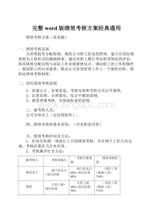 完整word版绩效考核方案经典通用.docx