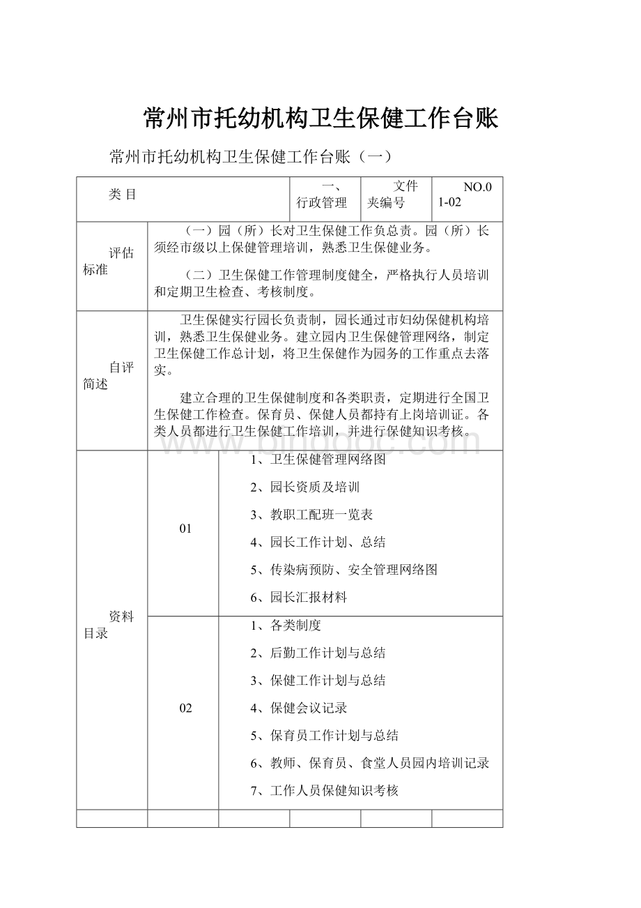 常州市托幼机构卫生保健工作台账.docx