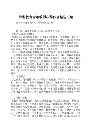 职业教育青年教师心得体会精选汇编.docx