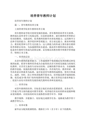 培养青年教师计划.docx