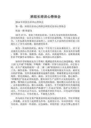 班组长培训心得体会.docx