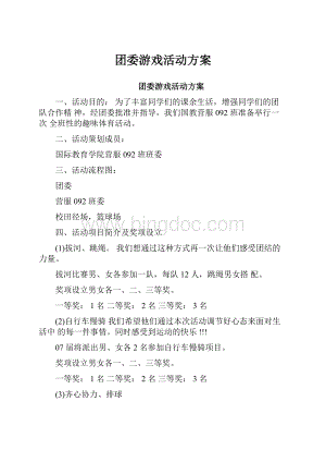 团委游戏活动方案.docx