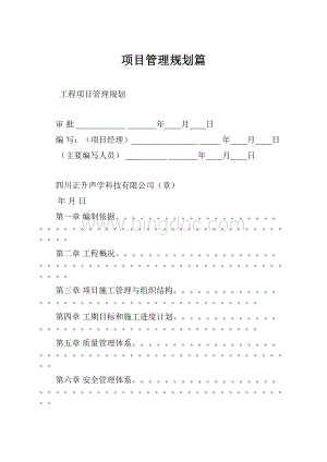 项目管理规划篇.docx