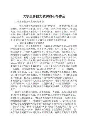 大学生暑假支教实践心得体会.docx