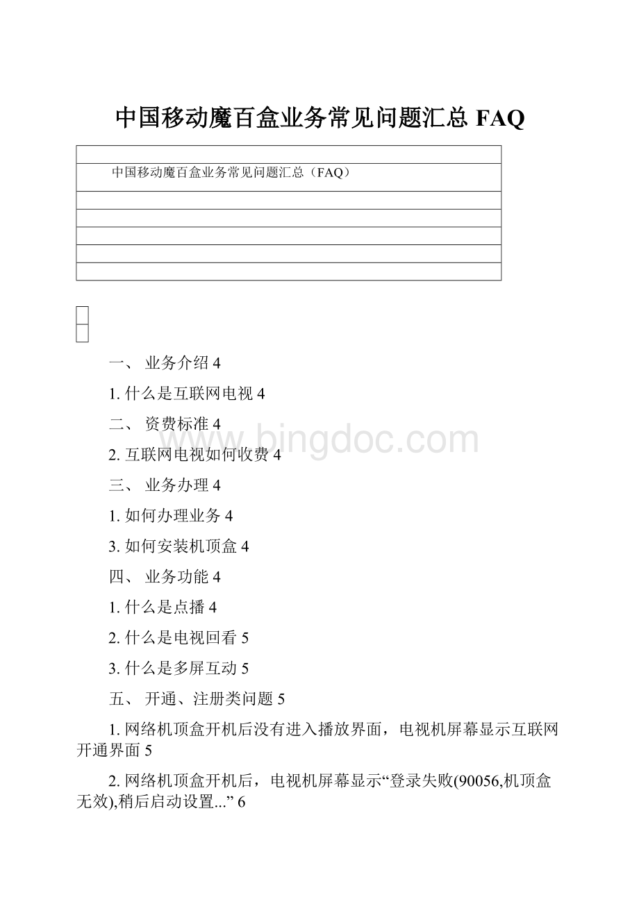 中国移动魔百盒业务常见问题汇总FAQ.docx