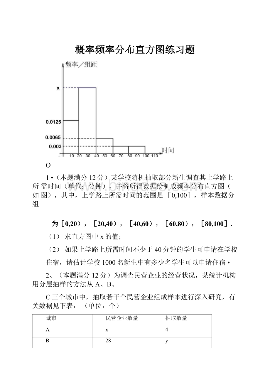 概率频率分布直方图练习题.docx_第1页