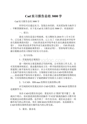 Cad实习报告总结3000字.docx