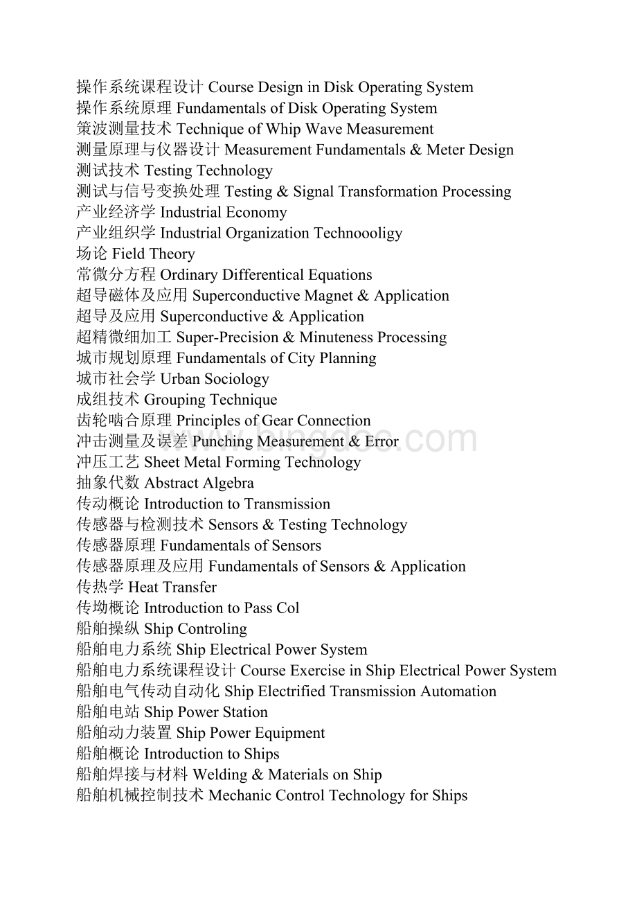 门课程名称翻译大全.docx_第3页