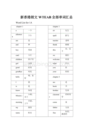 新香港朗文WTEAB全部单词汇总.docx