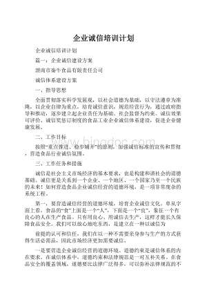 企业诚信培训计划.docx