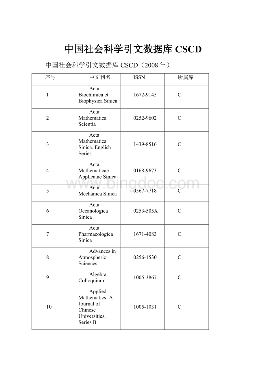 中国社会科学引文数据库CSCD.docx_第1页
