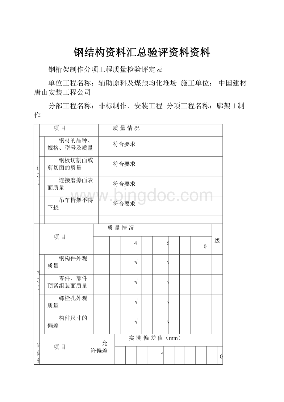 钢结构资料汇总验评资料资料.docx_第1页