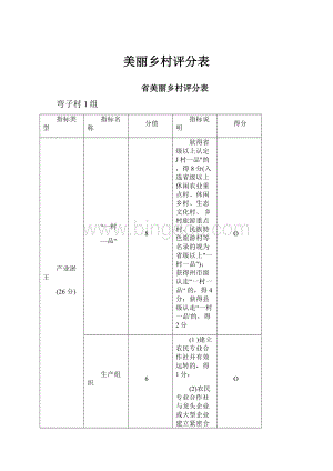 美丽乡村评分表.docx