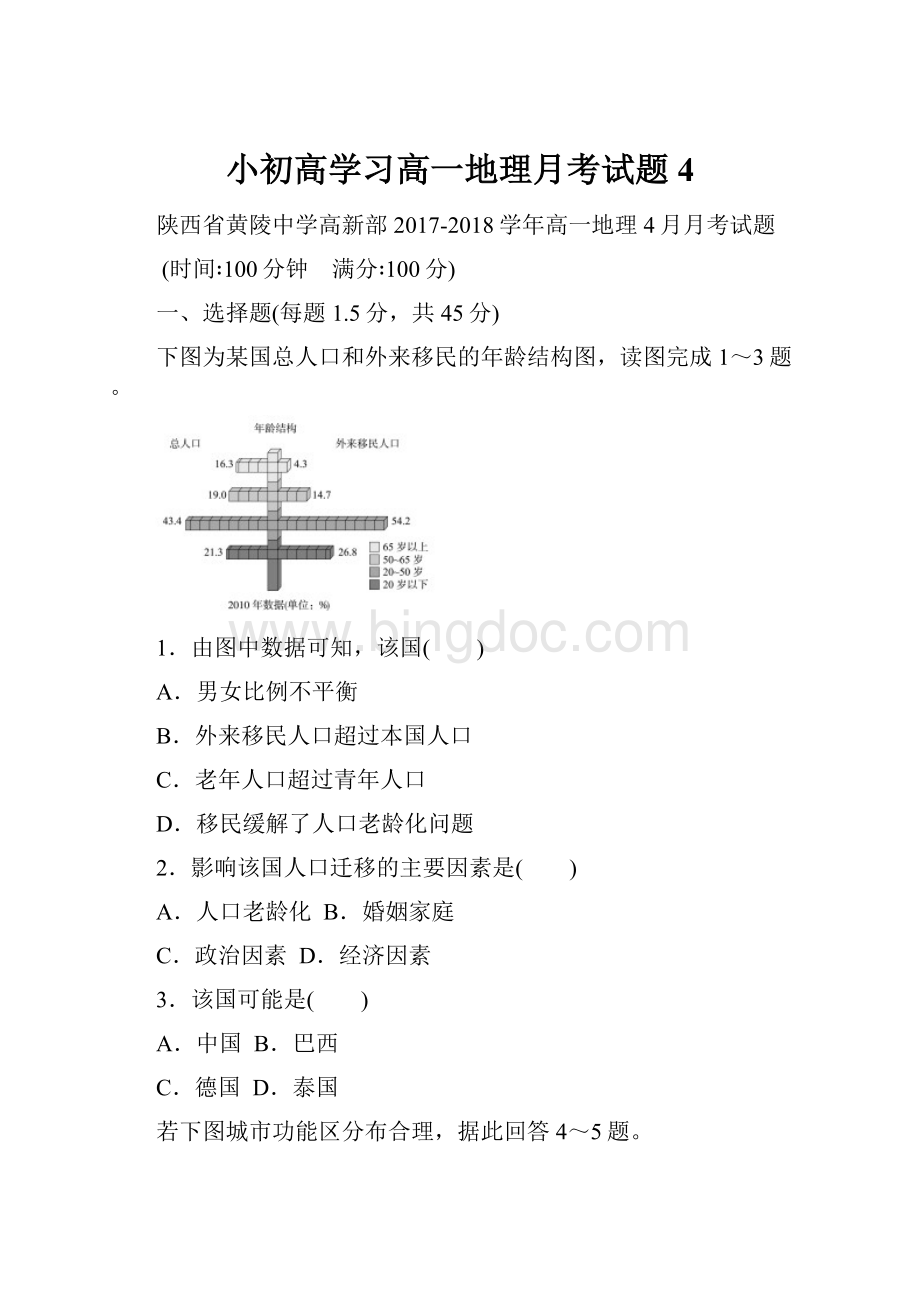 小初高学习高一地理月考试题4.docx_第1页