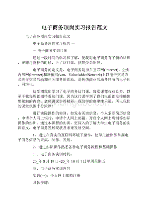 电子商务顶岗实习报告范文.docx