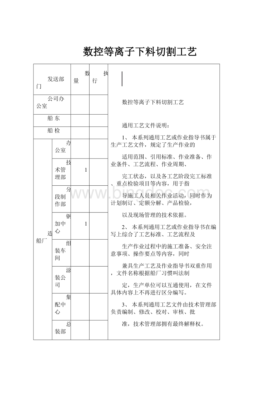 数控等离子下料切割工艺.docx_第1页