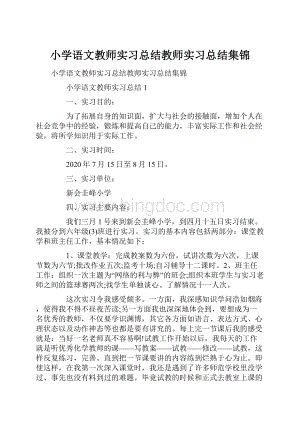 小学语文教师实习总结教师实习总结集锦.docx