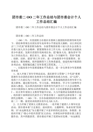 团市委二OO二年工作总结与团市委会计个人工作总结汇编.docx