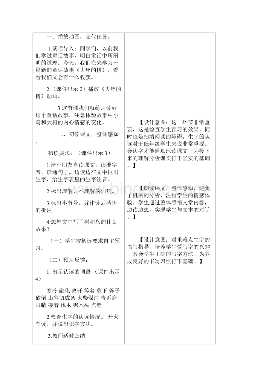 秋部编人教版小学三年级上册语文精品教案8 去年的树.docx_第2页