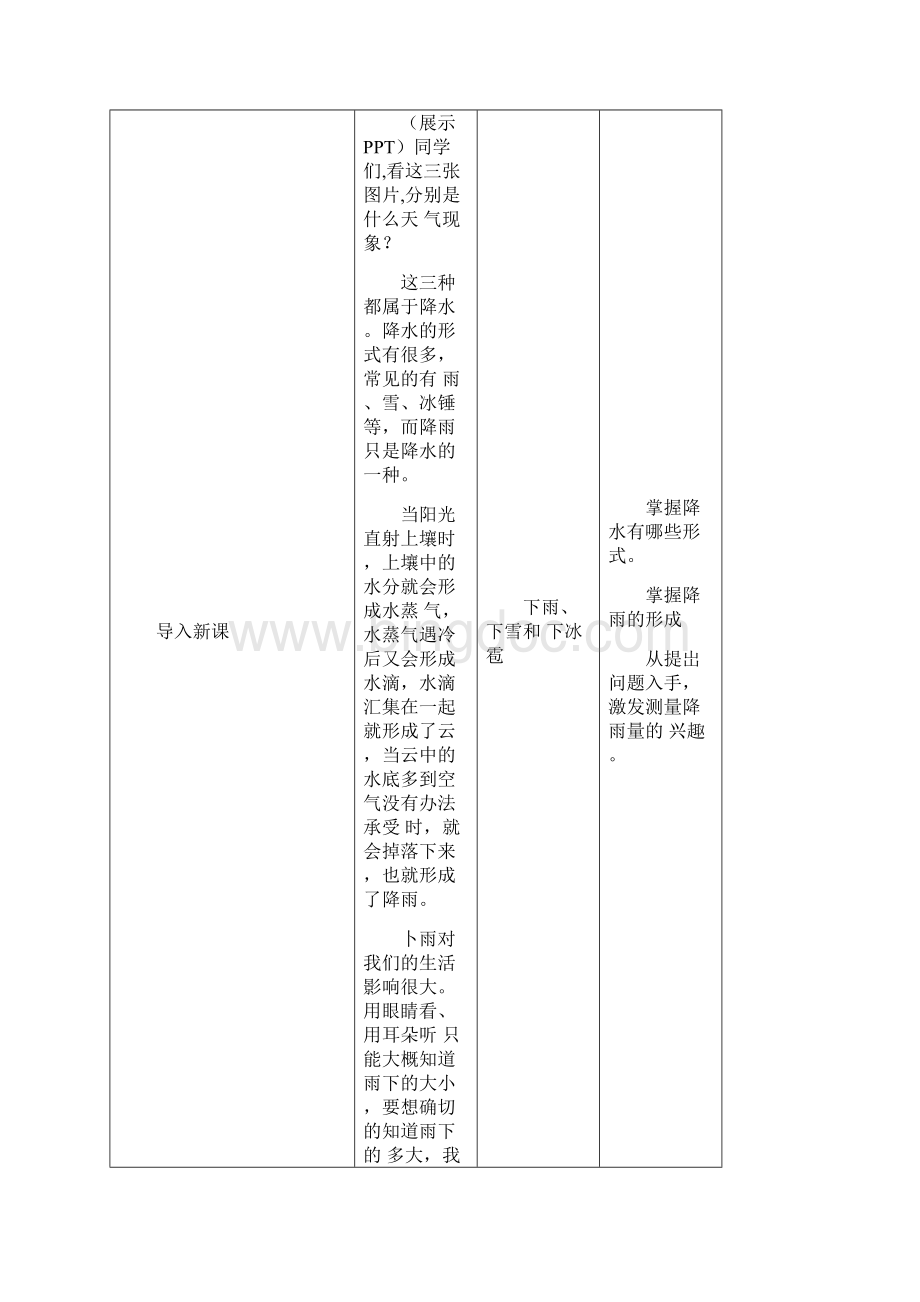 《测量降水量》教案+同步练习附答案三年级上册科学教科版.docx_第2页