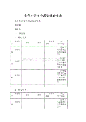 小升初语文专项训练查字典.docx