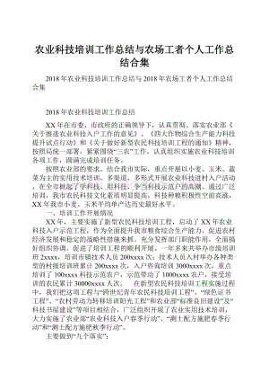 农业科技培训工作总结与农场工者个人工作总结合集.docx