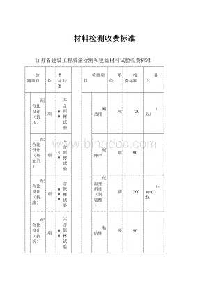 材料检测收费标准.docx