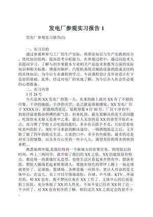 发电厂参观实习报告1.docx