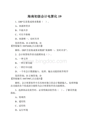 海南初级会计电算化19.docx