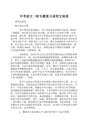 中考语文一轮专题复习说明文阅读.docx