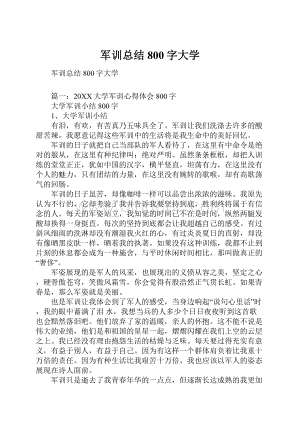 军训总结800字大学.docx